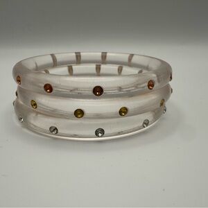 Splendette Narrow Diamante Bangle Stack